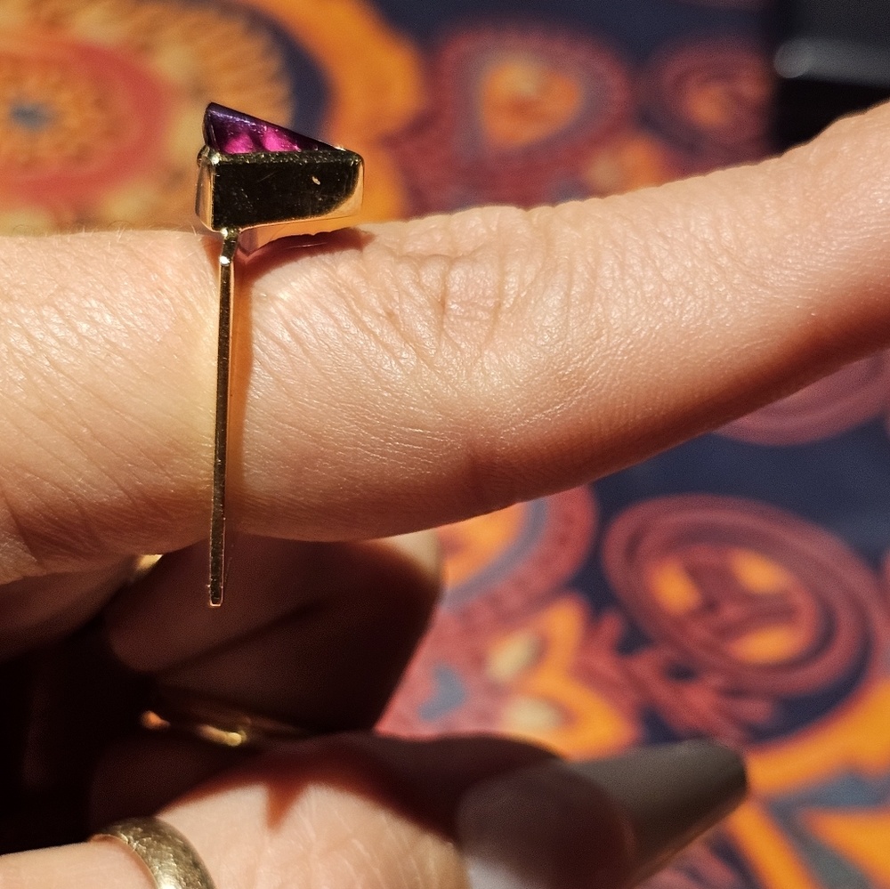 SOLD Marroccini 14K Rhodolite Cocktail Ring - Picture 6 of 8